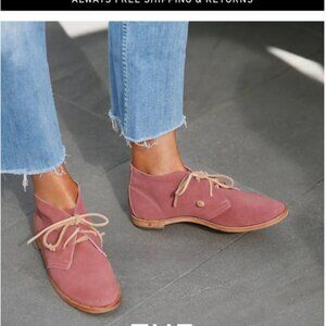 Beek women's Bunting Rose ankle chukka boots flat pink 10 handmade suede